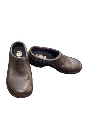 Merrell Ortholite Foam wms brown leather clogs mules sz 8 SKU 10-243